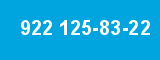 922 125-83-22 922 125-83-22